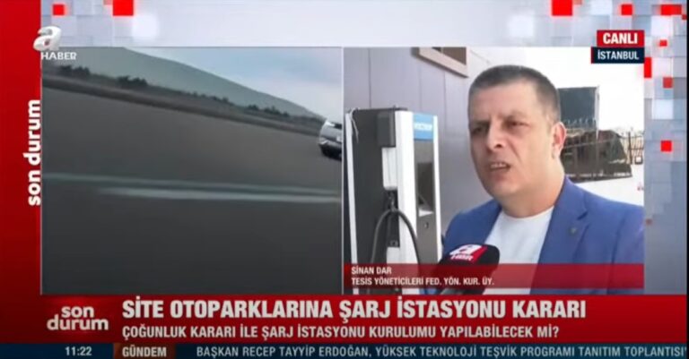 Otoparklarda Elektrikli Araçlar için şarj istasyonu
